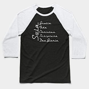 The Five Solas Retro White Baseball T-Shirt